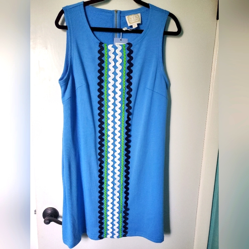 NWT adorable Sail to Sable bric a brac dress sz L